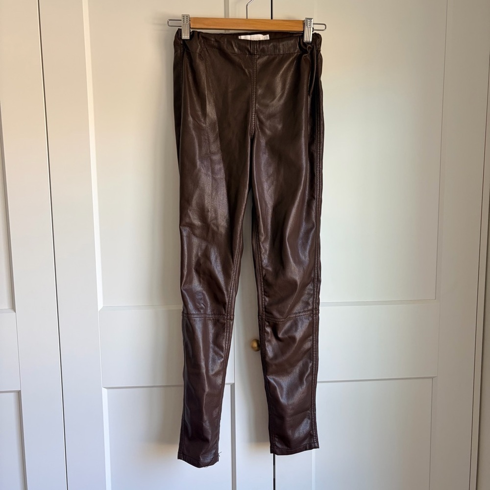 Jonathan Simkhai Dark Brown/Chocolate Vegan Leather Pants | XS
